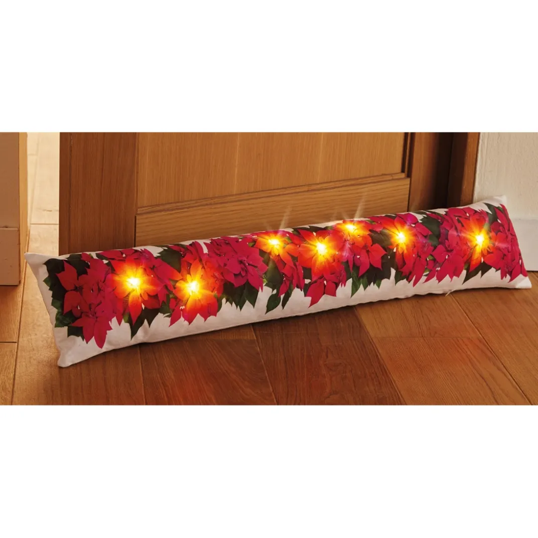 Décorations Intérieures Noël|Décorations|Tempsl Bas de porte poinsettias LED