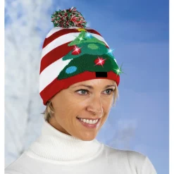 Accessoires Mode|Décorations Intérieures Noël|Tempsl Bonnet lumineux Pain d'épices ou Sapin de Noël