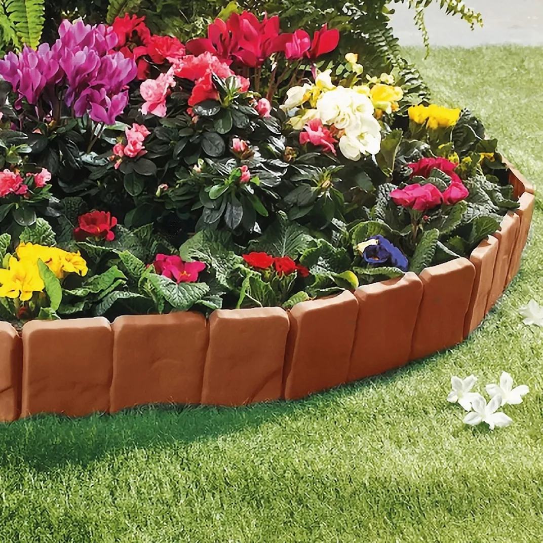 Décorations Jardin Et Extérieur|Accessoires Et Outils Jardin|Tempsl Bordure de jardin plate-bande Marron