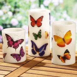 Décorations|Tempsl 3 bougies LED papillons
