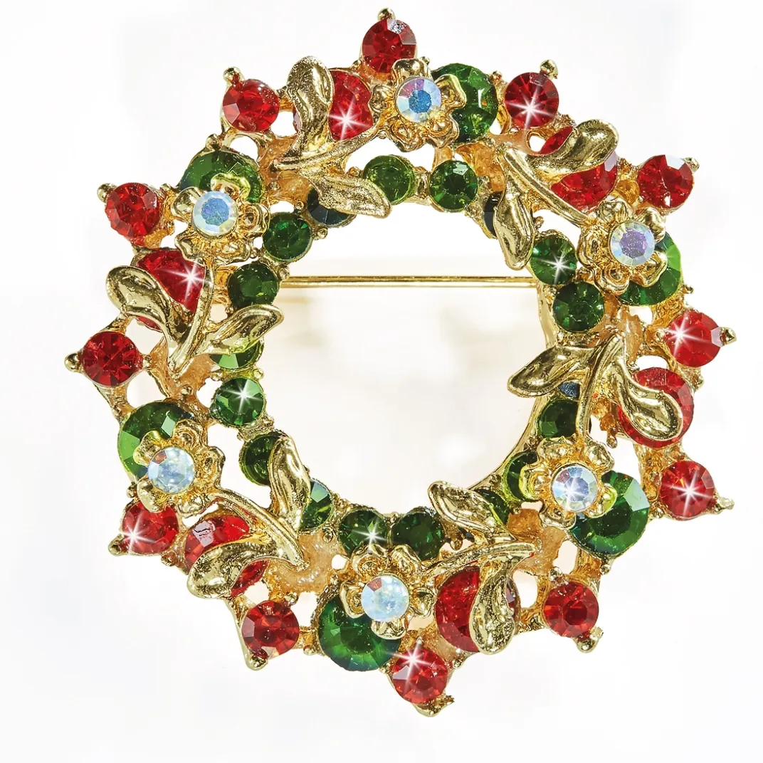 Sacs, Bijoux Et Accessoires|Tempsl Broche couronne de Noël