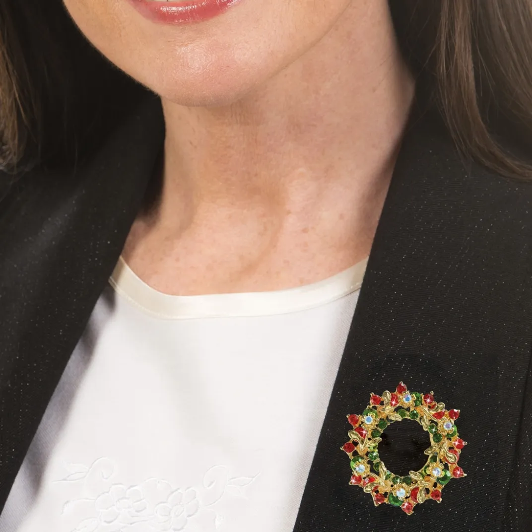 Sacs, Bijoux Et Accessoires|Tempsl Broche couronne de Noël