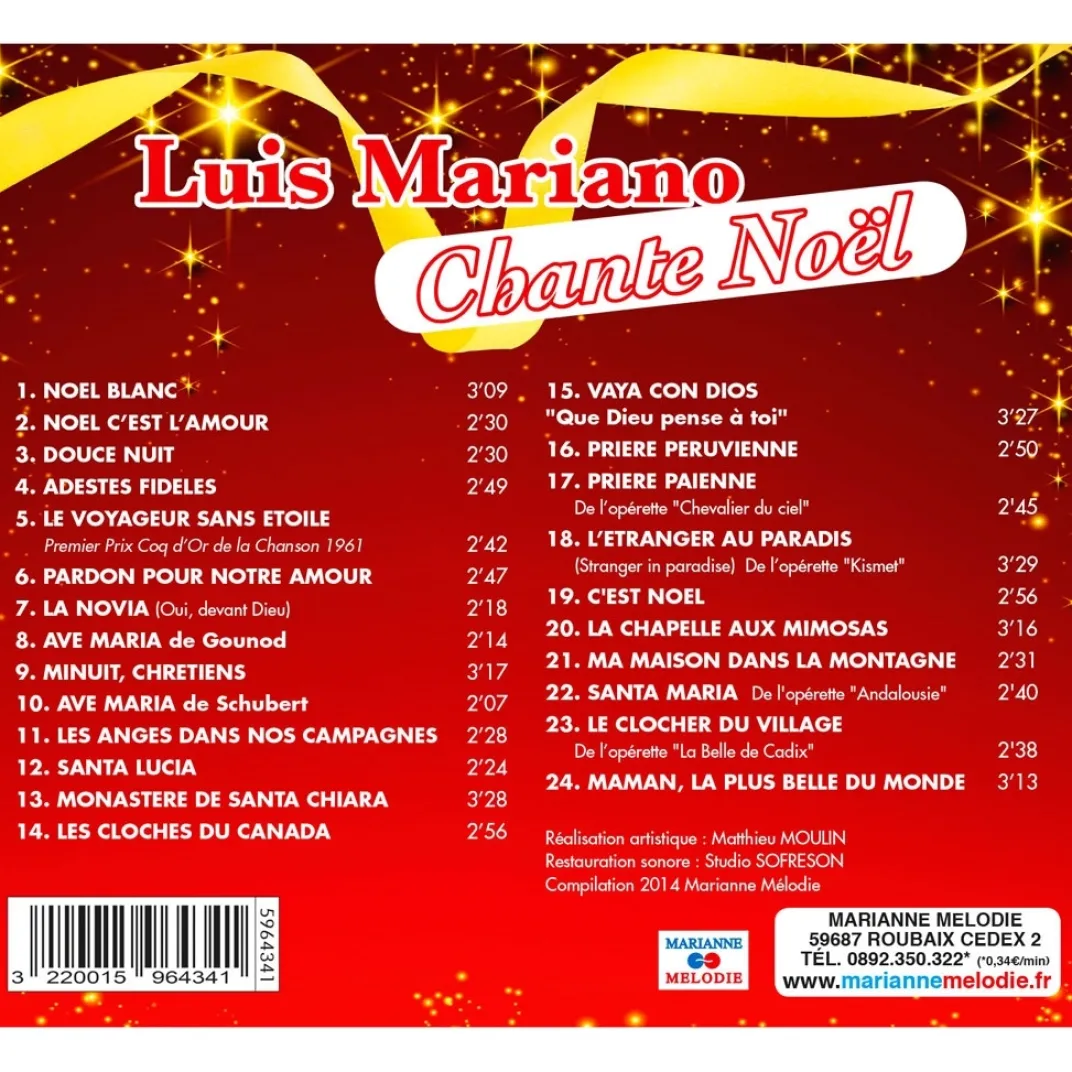 Cd, Dvd, Livres Et Jeux|Tempsl Cd Luis Mariano Chante Noel