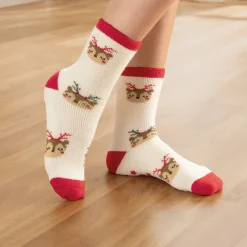 Décorations Intérieures Noël|Décorations|Tempsl Chaussettes d'intérieur renne