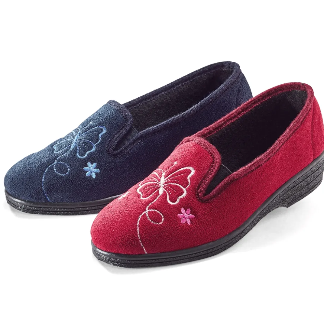 Chaussures, Chaussons Et Accessoires|Tempsl Chaussons Butterfly marine ou rouge
