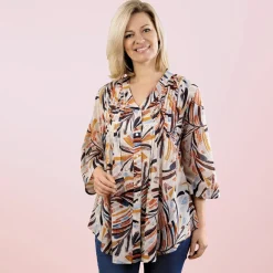 Vêtements|Tempsl Chemisier plissé imprimé