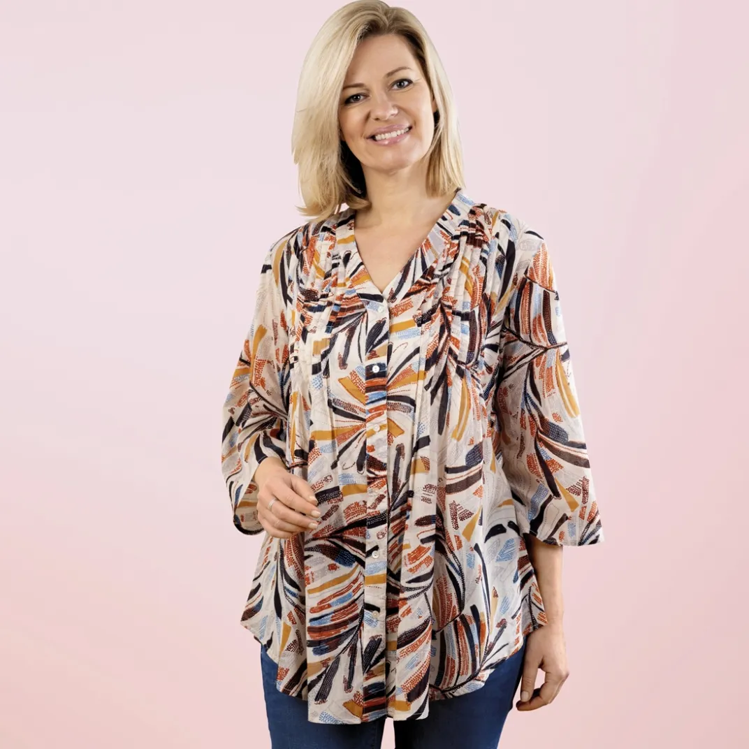 Vêtements|Tempsl Chemisier plissé imprimé