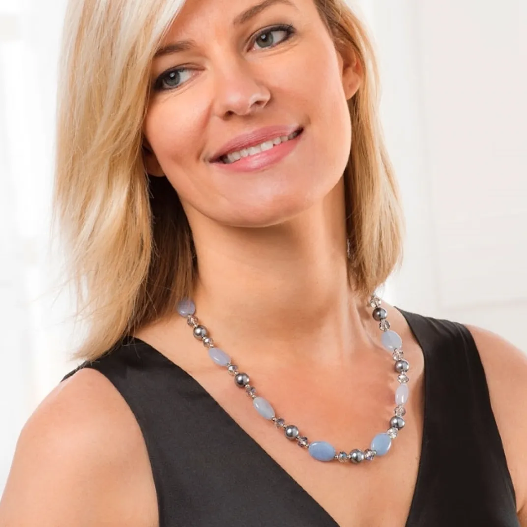 Sacs, Bijoux Et Accessoires|Tempsl Collier de pierres bleues