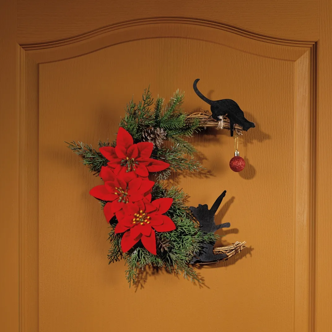 Décorations Intérieures Noël|Décorations|Tempsl Couronne chats