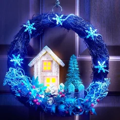 Décorations Intérieures Noël|Décorations Extérieures Noël|Tempsl Couronne lumineuse