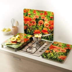 Organisation Et Entretien|Tempsl 2 couvre-plaques ou mur coquelicot