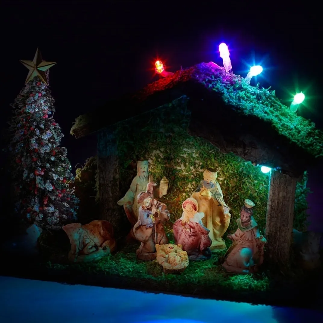 Décorations Intérieures Noël|Décorations|Tempsl Crèche de Noël LED