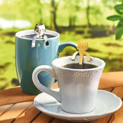 Accessoires Petit-Déjeuner|Art De La Table|Tempsl 4 cuillères à café chat