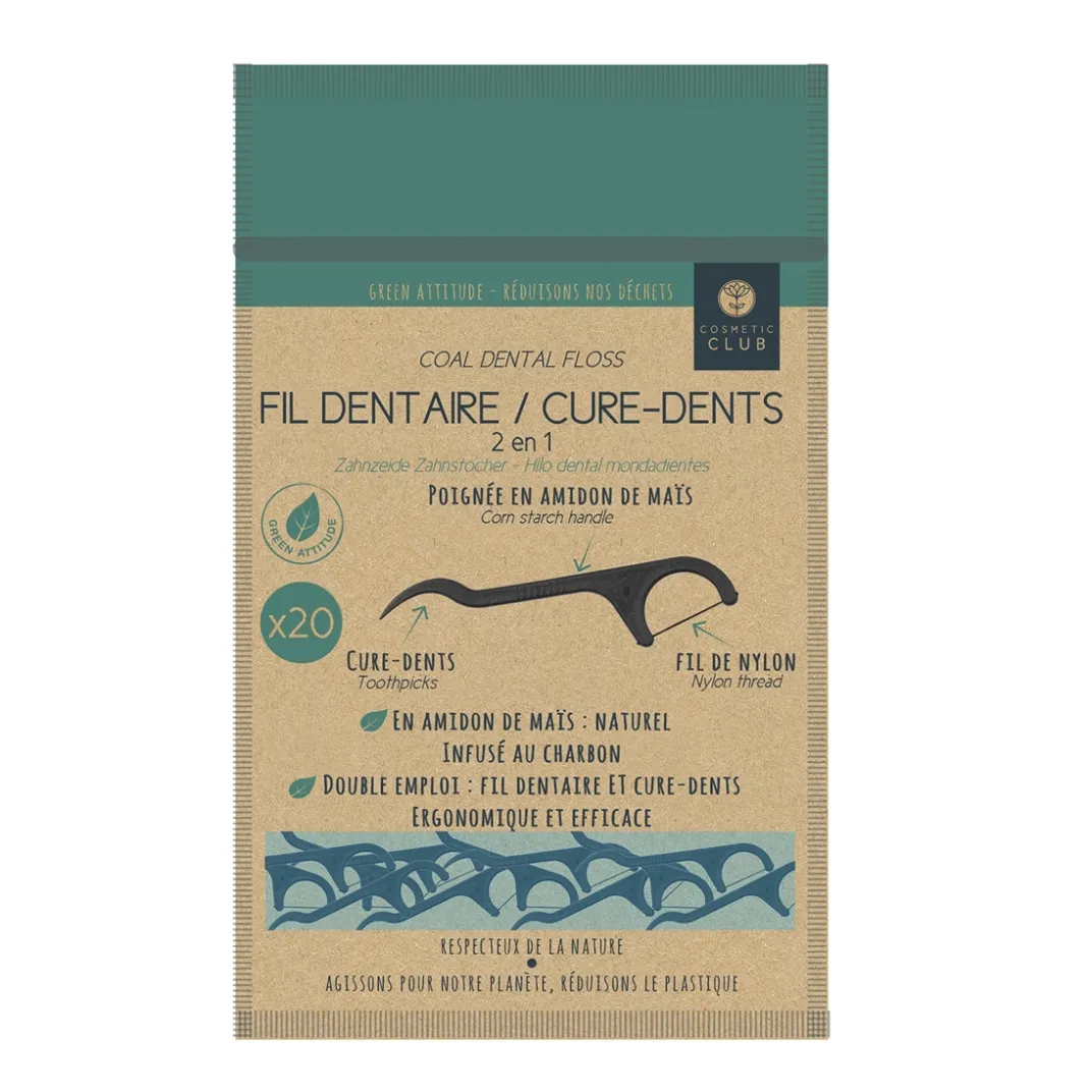 Salle De Bain Et Hygiène|Tempsl 20 cure-dents/fil dentaire charbon