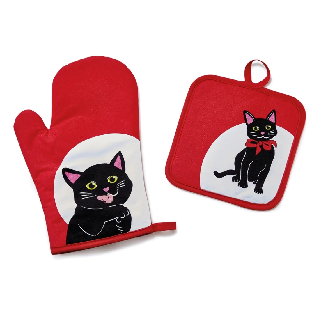 Cuisson Et Accessoires|Organisation Et Entretien|Tempsl Ensemble tablier chaton et maniques