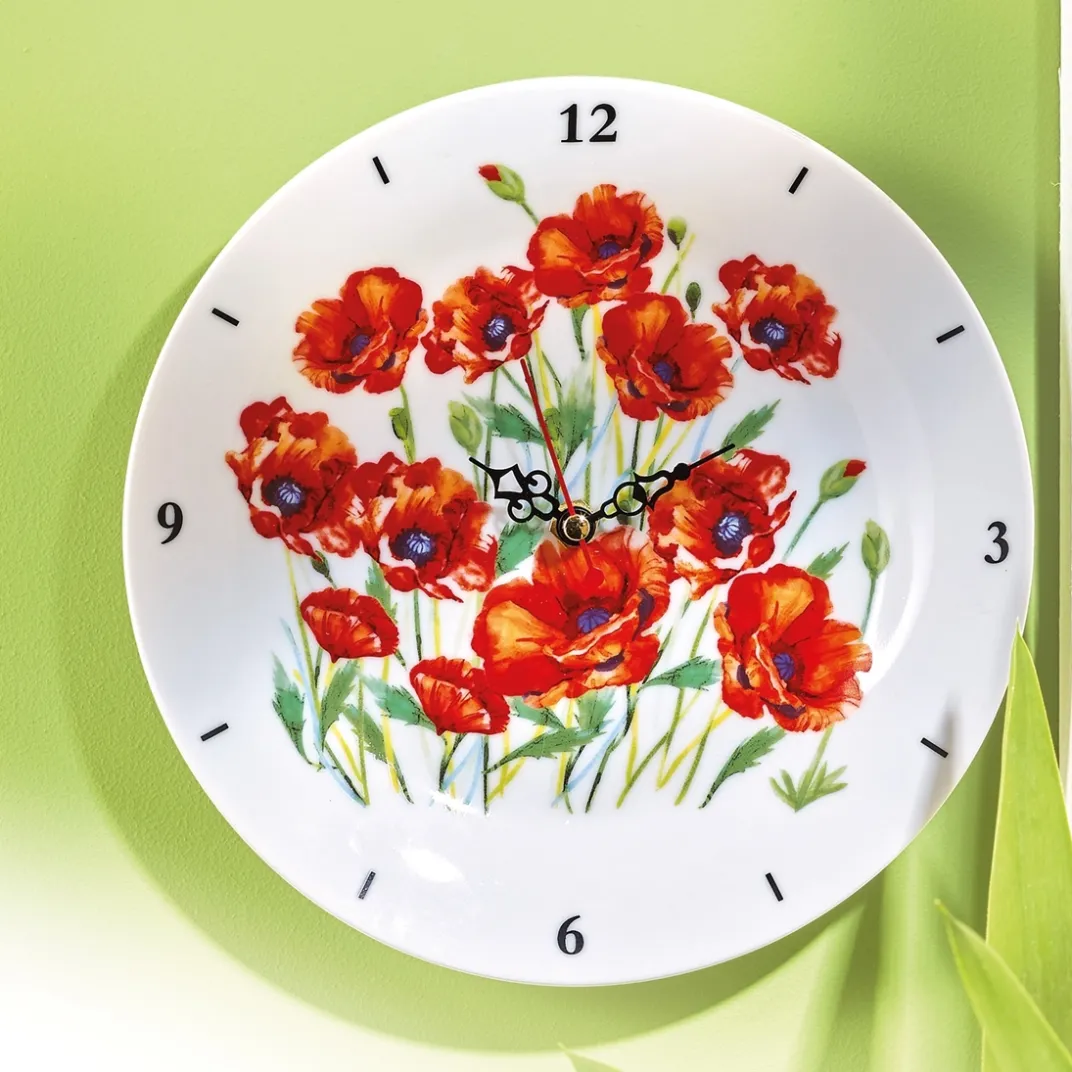 Décorations|Tempsl Horloge coquelicots