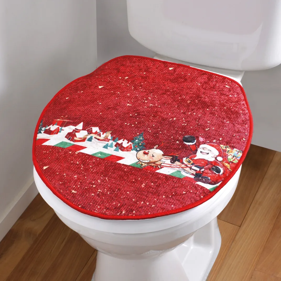 Salle De Bain Et Hygiène|Tempsl Housse Noël abattant WC