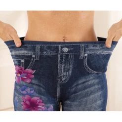 Vêtements|Tempsl Jegging taille haute imprimé bleu S/M
