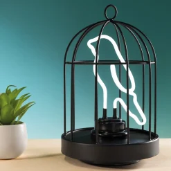 Décorations|Tempsl Lampe néon oiseau dans sa cage