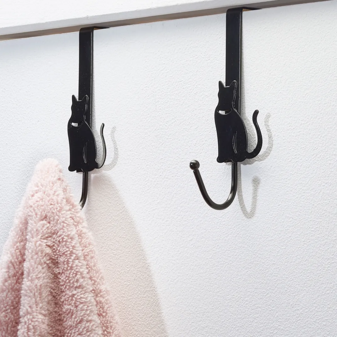 Salle De Bain Et Hygiène|Tempsl Lot de 2 accroches serviette chat
