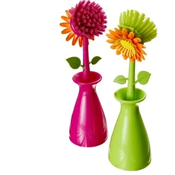 Organisation Et Entretien|Tempsl Lot de 2 brosses vaisselle fleur