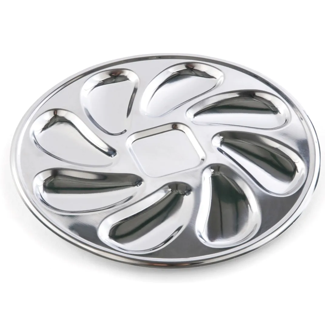 Repas De Noël|Table De Noël|Tempsl Lot de 2 ou 4 assiettes à huîtres inox