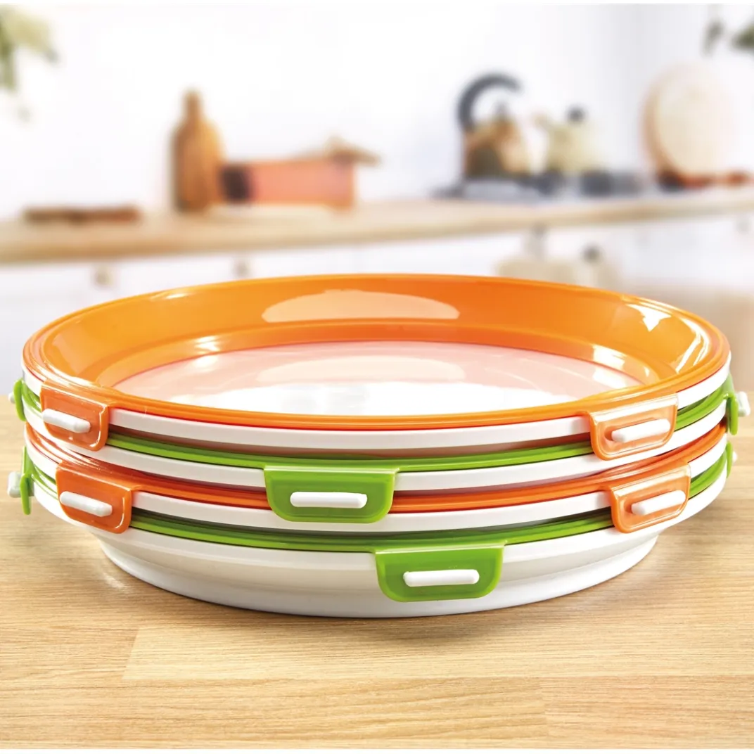 Fraîcheur / Conservation|Tempsl Lot de 2 ou 4 plats de conservation ronds