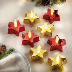 Décorations Intérieures Noël|Table De Noël|Tempsl Lot de 8 étoiles LED