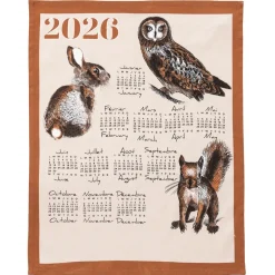 Organisation Et Entretien|Tempsl Lot de 3 torchons calendrier chat/chien/animaux de la forêt 2026