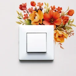 Décorations|Tempsl Lot 2 stickers fleurs interrupteur