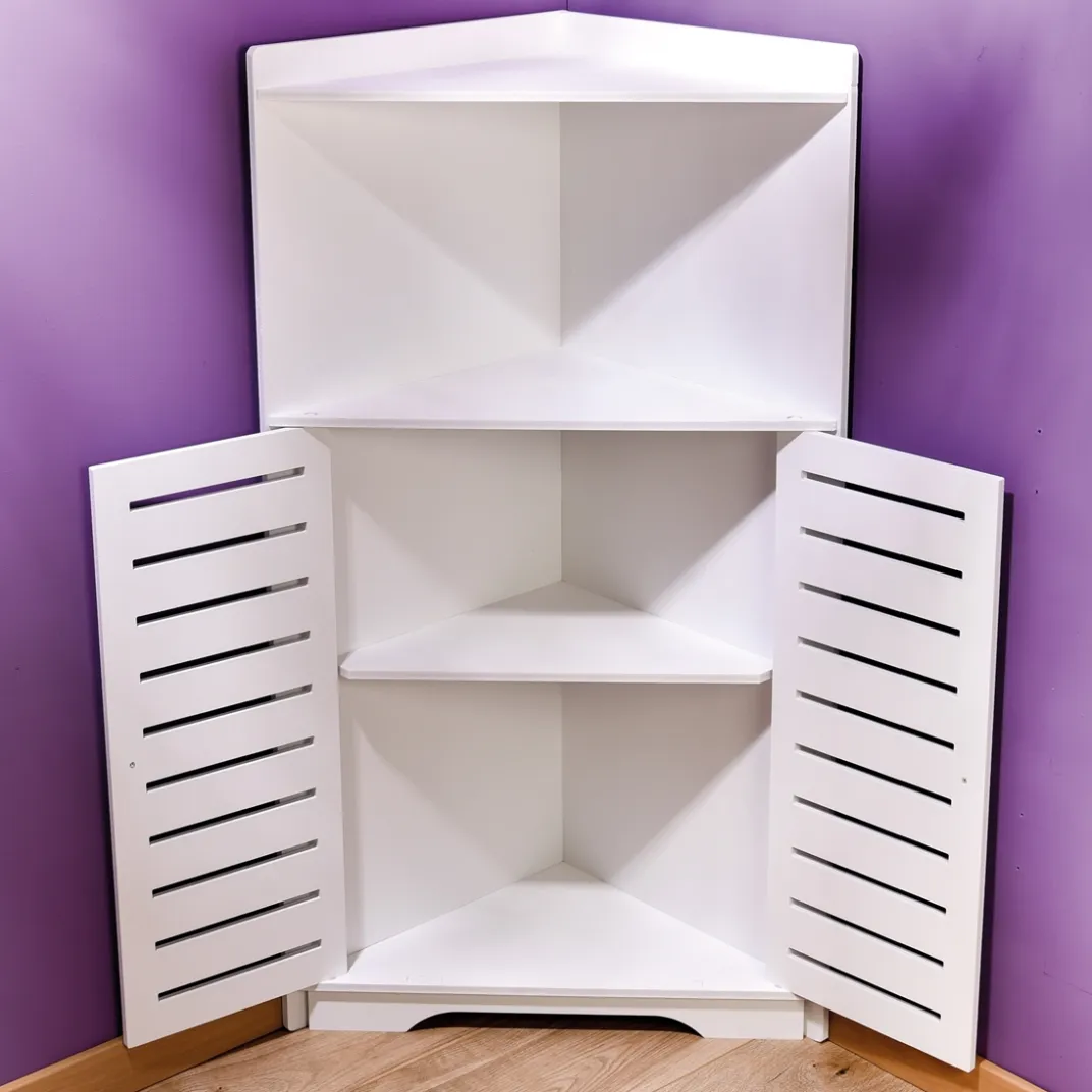 Décorations|Petits Meubles|Tempsl Meuble d'angle blanc