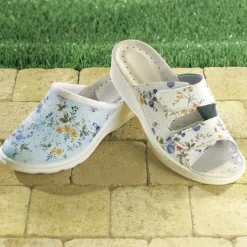 Chaussures, Chaussons Et Accessoires|Accessoires Et Outils Jardin|Tempsl Mules fleuries Blanc ou Bleu