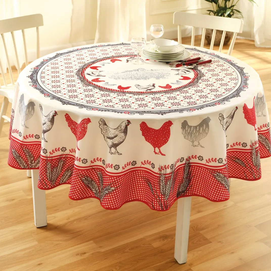 Art De La Table|Tempsl Nappe poules ronde ou rectangulaire