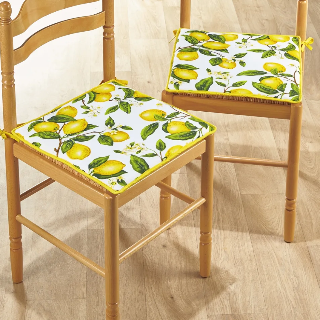Décorations Cuisine|Art De La Table|Tempsl 2 ou 4 galettes de chaise citrons