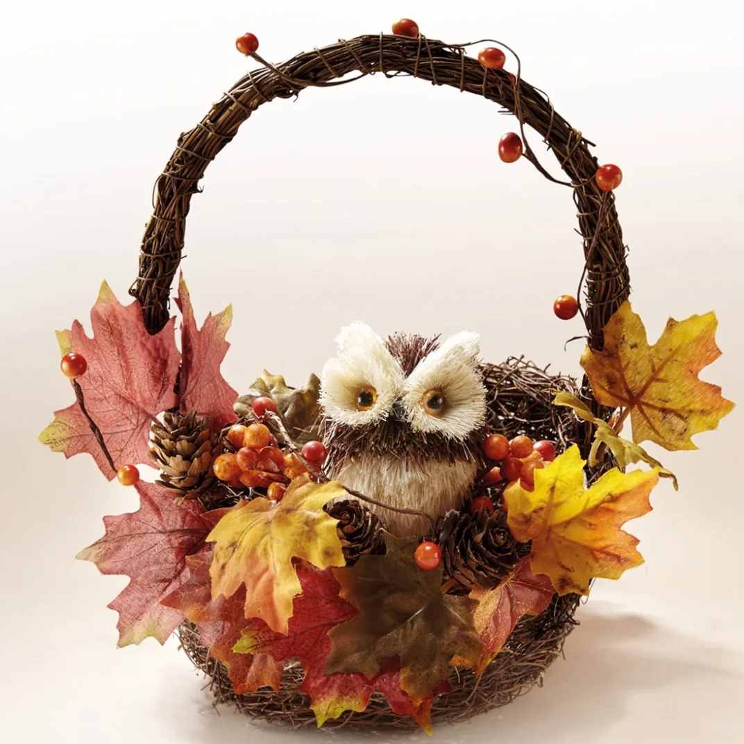 Décorations|Tempsl Panier d'automne chouette