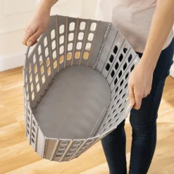 Housses Et Accessoires De Rangement|Tempsl Panier à linge pliable gris
