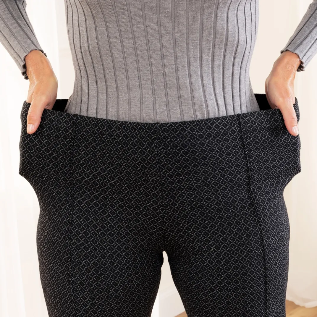 Vêtements|Tempsl Pantalon jacquard noir ou gris