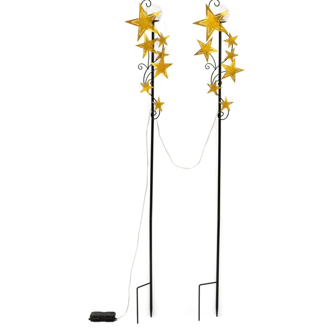 Décorations Extérieures Noël|Décorations Lumineuses|Tempsl 2 piquets 7 étoiles