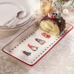 Table De Noël|Accessoires Pâtisserie Et Confiture|Tempsl Plat à bûche lutin