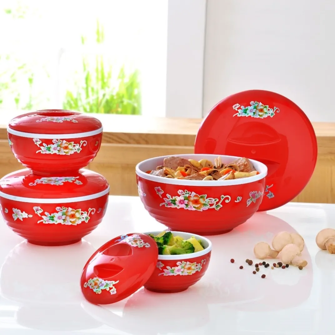 Cuisson Et Accessoires|Tempsl 4 plats micro-ondes rouges