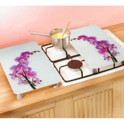 Organisation Et Entretien|Tempsl Protection mur cuisine fleur d'orchidée