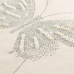 Vêtements|Tempsl Pull papillon strass et perles écru