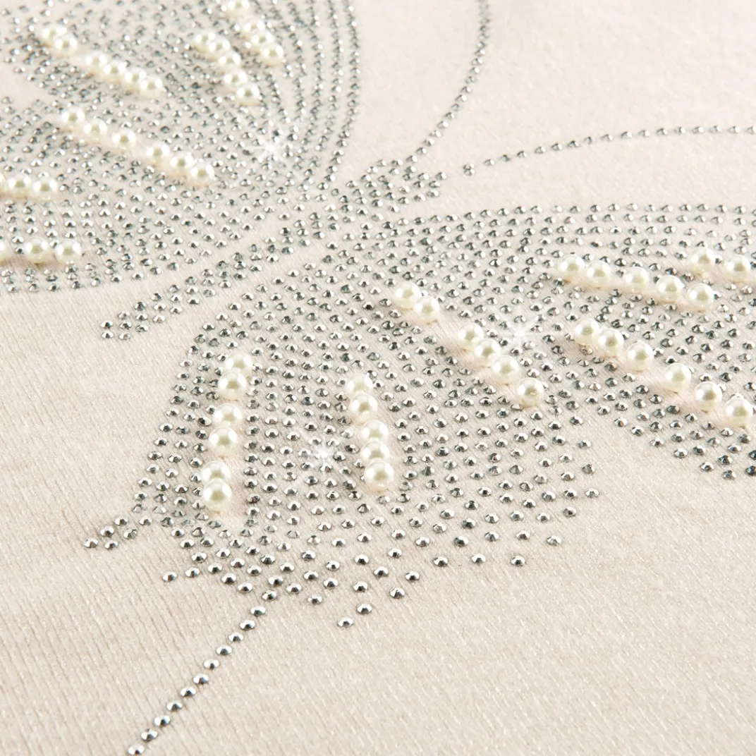 Vêtements|Tempsl Pull papillon strass et perles écru