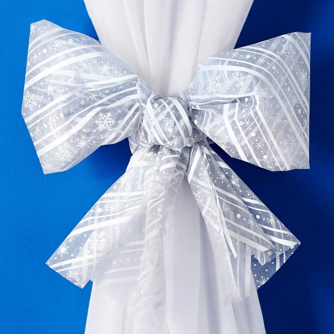 Table De Noël|Art De La Table|Tempsl Rouleau organza givre