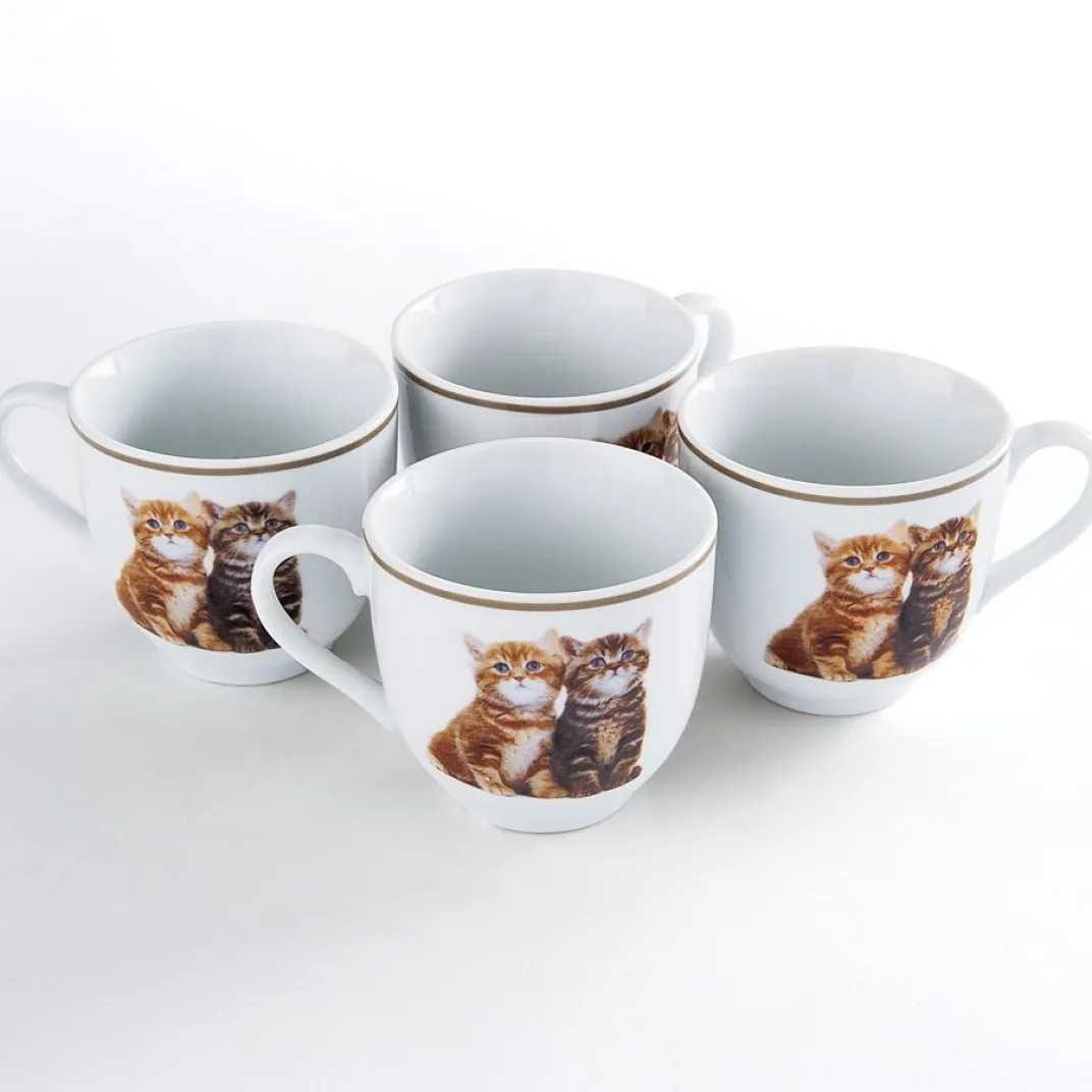 Idées Cadeaux Noël|Accessoires Petit-Déjeuner|Tempsl Service à café chatons