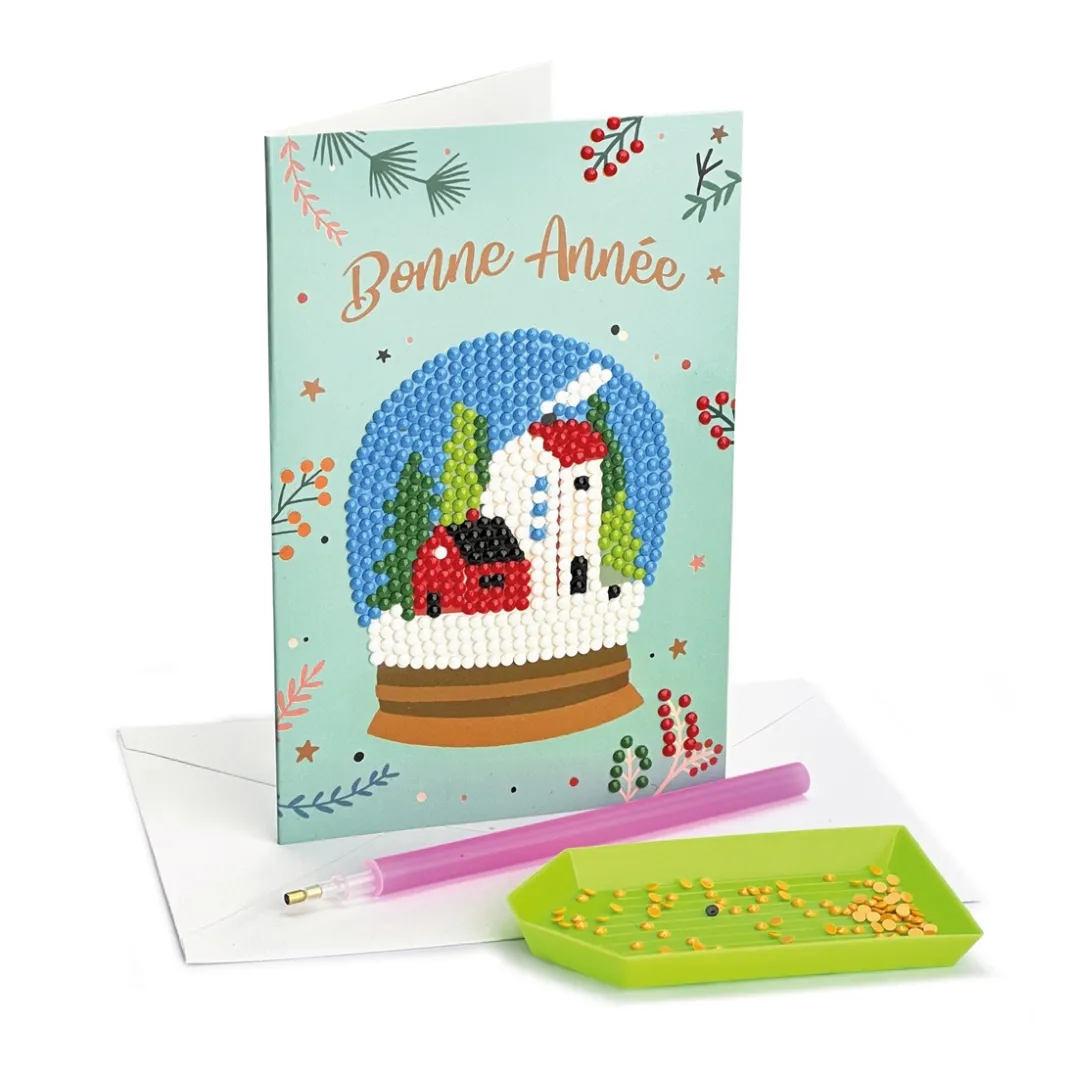 Loisirs Créatifs|Tempsl Set de 4 cartes postales à diamanter Nouvel an