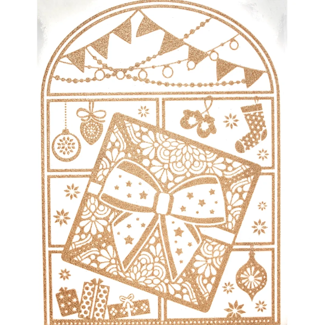 Décorations Intérieures Noël|Décorations Extérieures Noël|Tempsl 4 stickers dorés