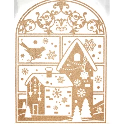 Décorations Intérieures Noël|Décorations Extérieures Noël|Tempsl 4 stickers dorés