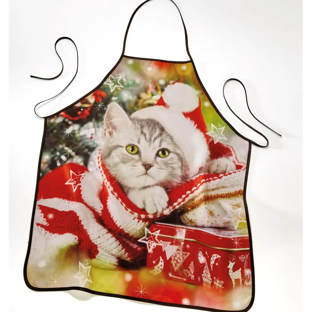 Repas De Noël|Organisation Et Entretien|Tempsl Tablier chat de Noël