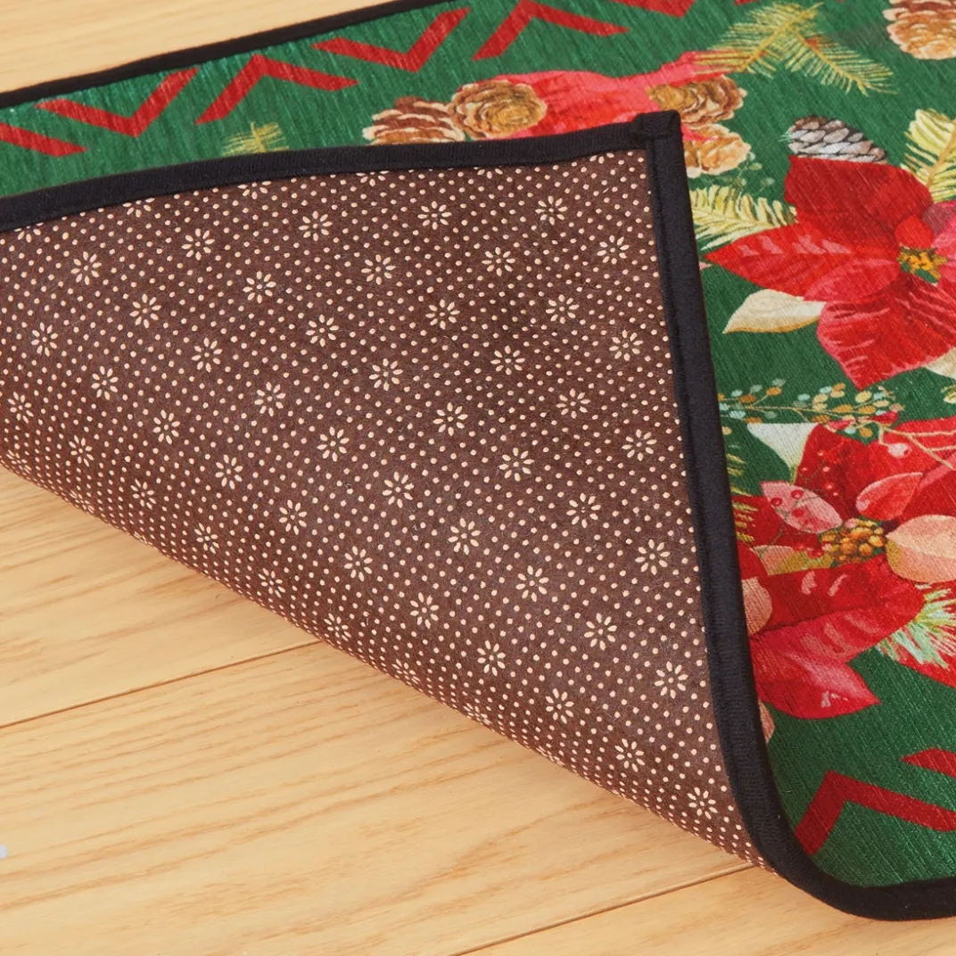 Décorations Intérieures Noël|Décorations Cuisine|Tempsl Tapis poinsettias vert